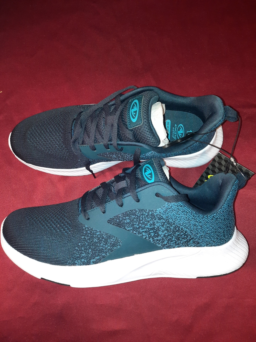 Athletic Works Men's Navy Blue Knit Running Sneakers Size 12